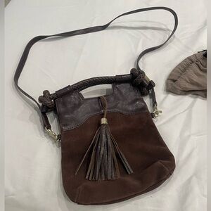 Brown leather foley + Corinna bag.